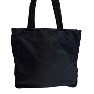 PRADA Triangle Plate Tote Bag Handbag Shoulder Black